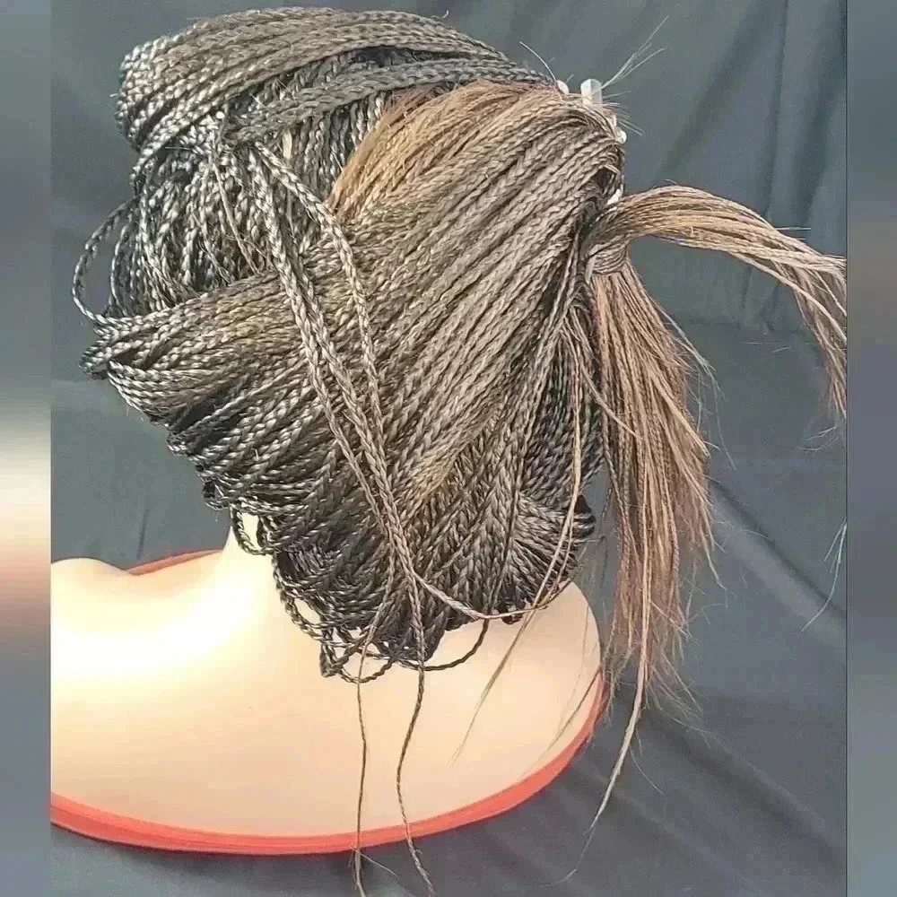 🔥100% Handmade Braided Wig  26” Auburn Ombre, Full Frontal 13x6, Straps & Combs